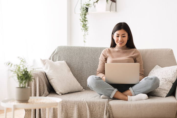 Girl browsing internet