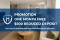 Central Towers Rental in Calgary promotion of one month free rent and $500 reduced deposit